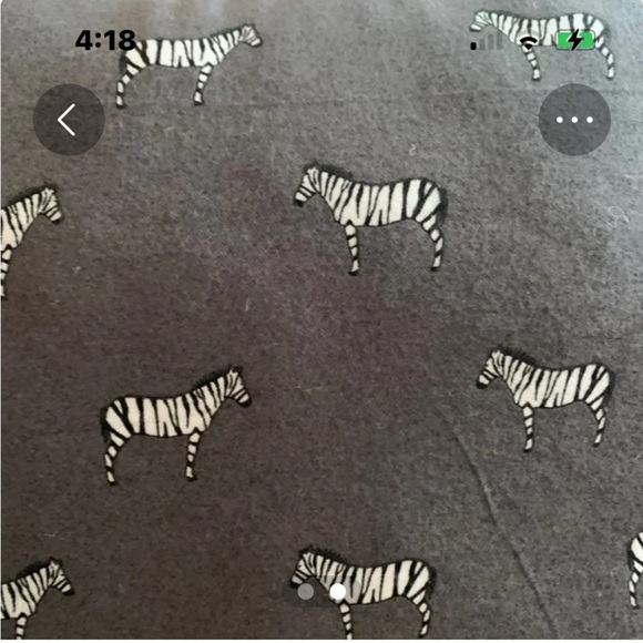 Gray Pillow with Zebra Print and Pom-Pom Trim - Picture 2 of 2